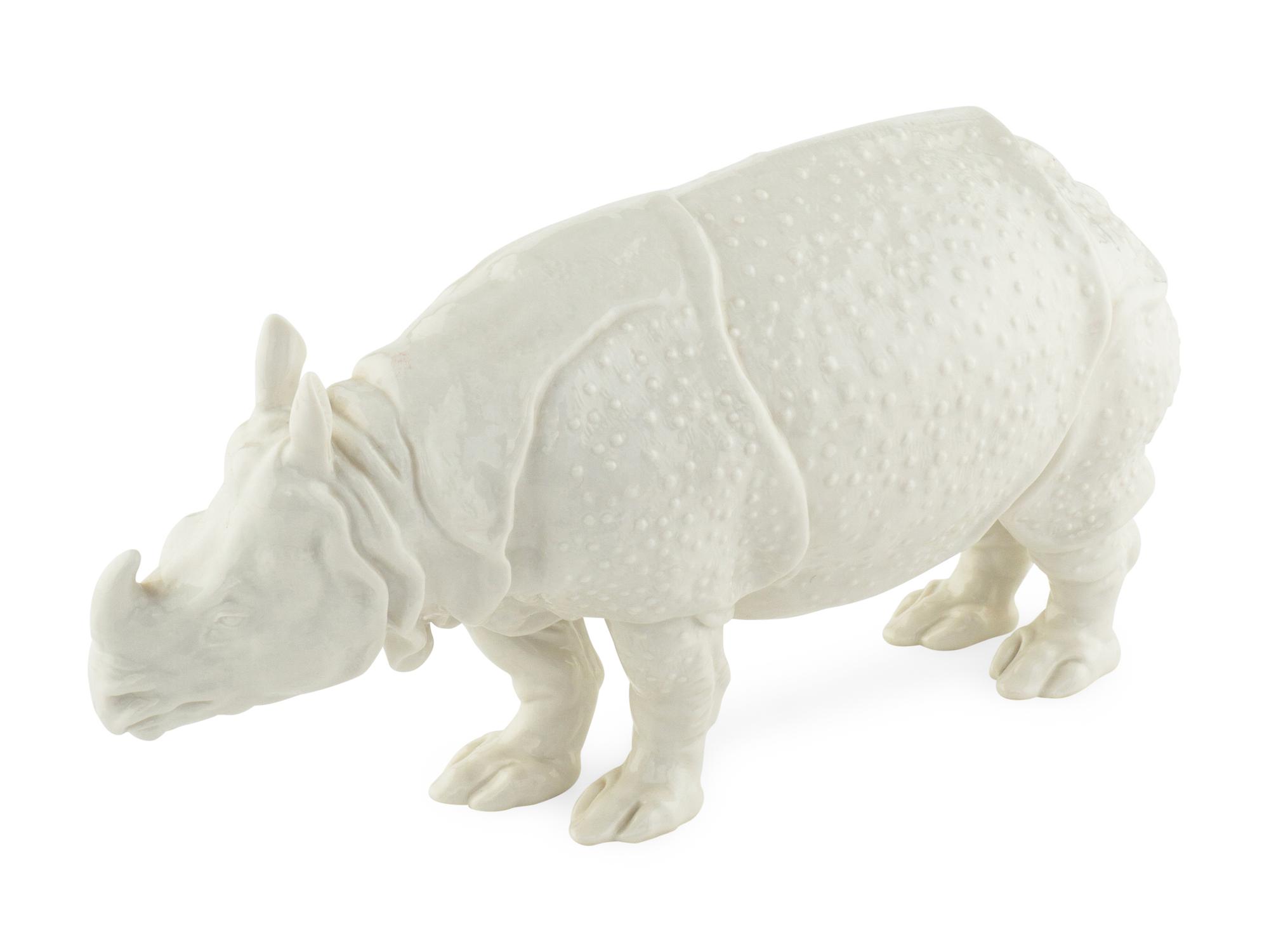 A Nymphenburg Porcelain Clara Rhinoceros