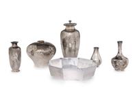 Six Japanese Silver Vessels