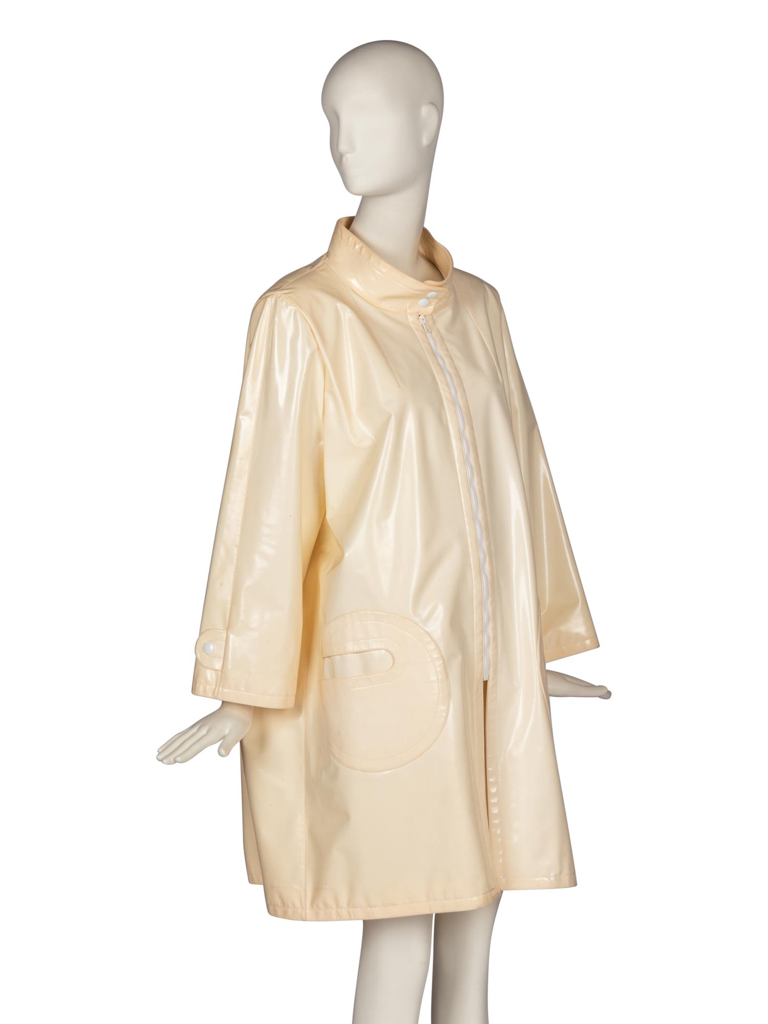 Vinyl Raincoat Attributed to Pierre Cardin Haute Couture