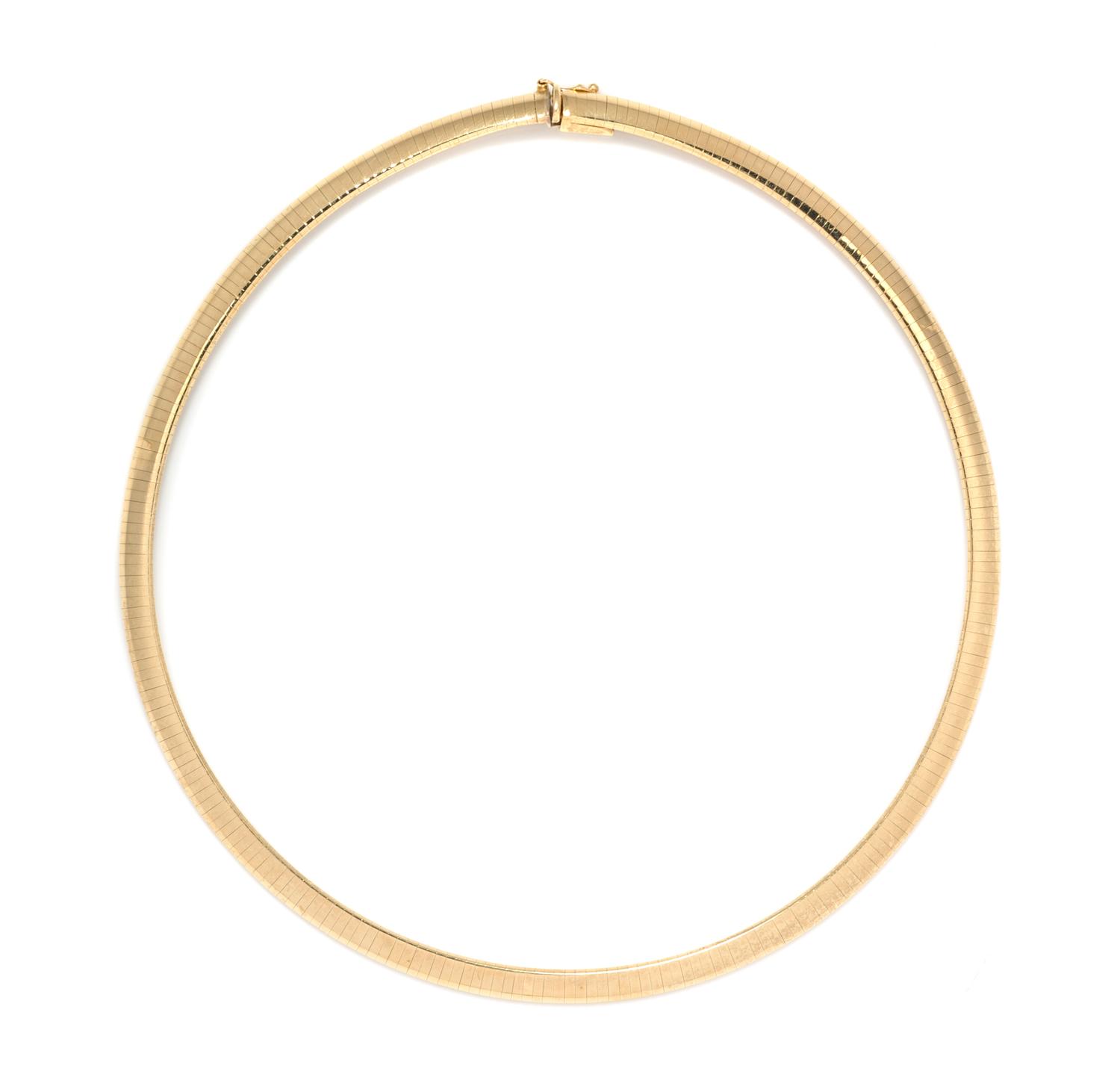 A 14 Karat Yellow Gold Omega Necklace, 23.70 dwts.