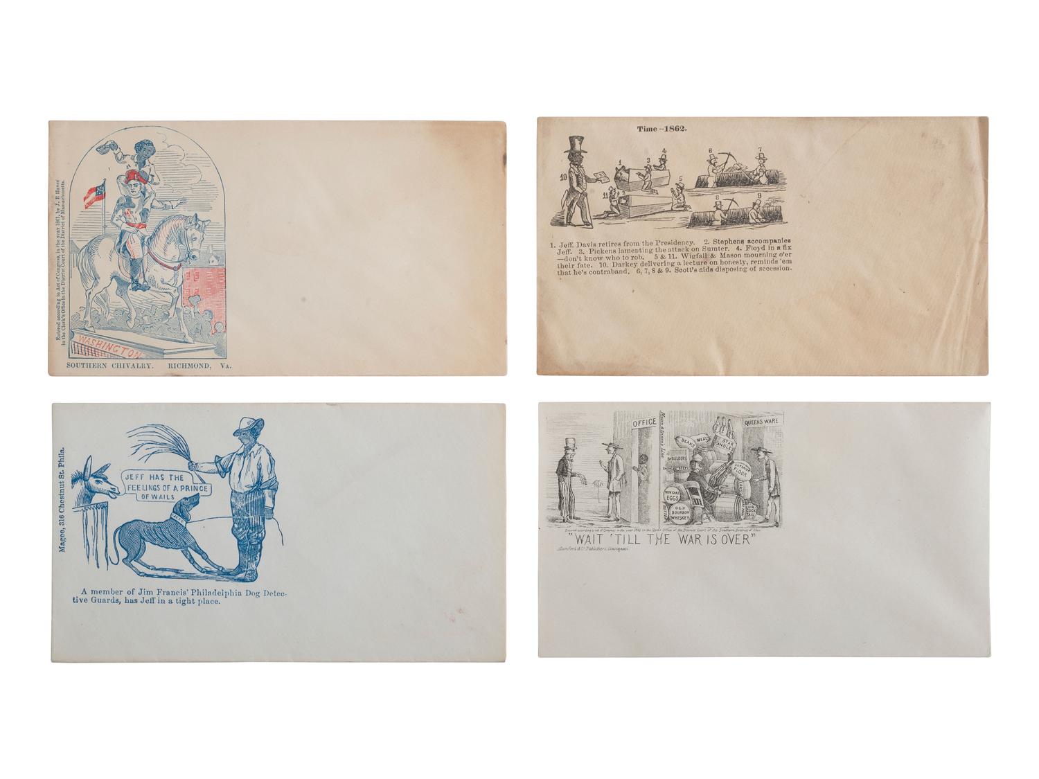 [CIVIL WAR]. A group of 10 illustrated covers featuring political cartoons depicting African American subjects.