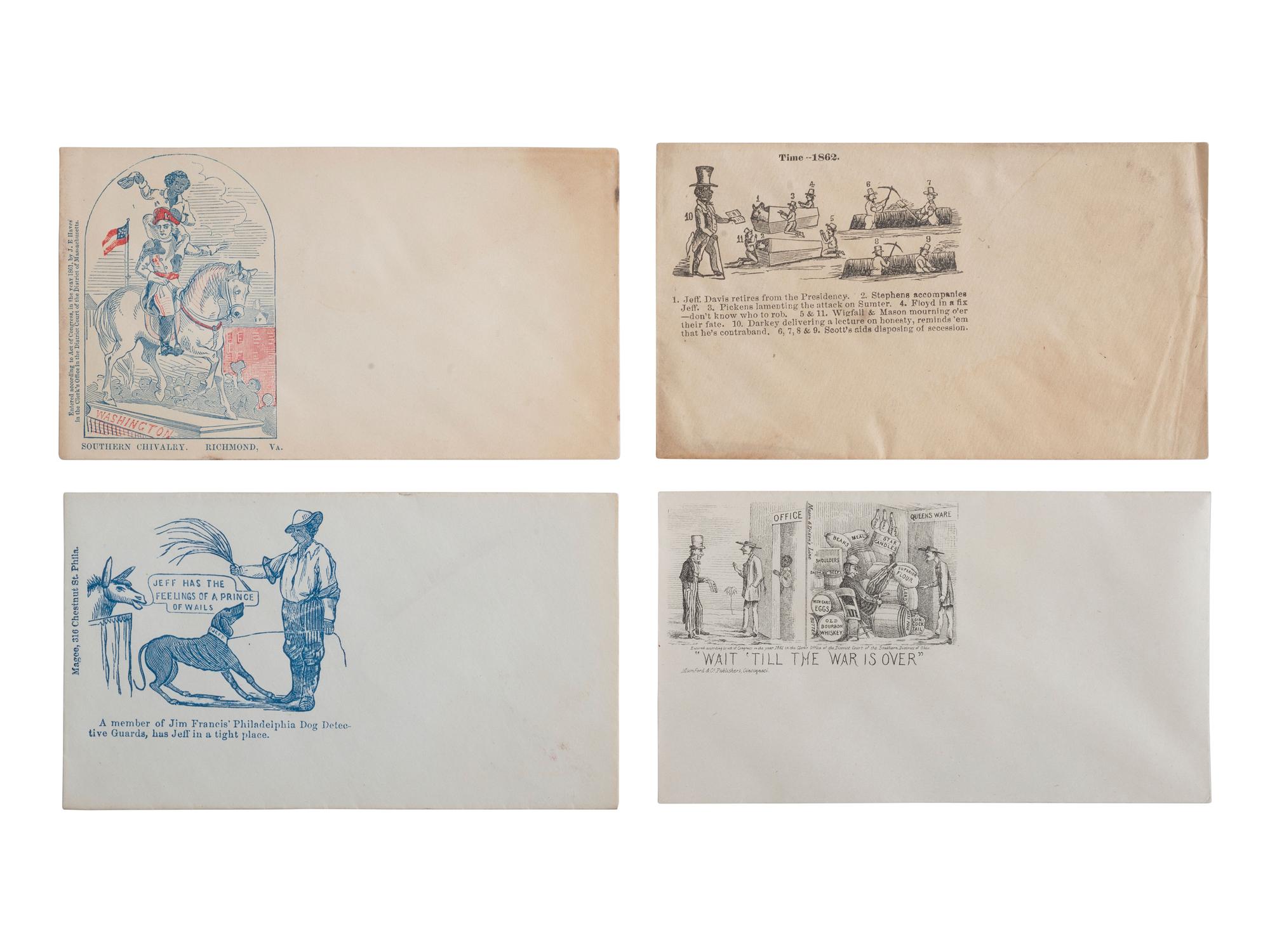 [CIVIL WAR]. A group of 10 illustrated covers featuring political cartoons depicting African American subjects.