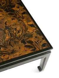 A Contemporary Black Lacquered and Parcel-Gilt Low Table