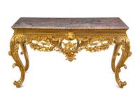 A George III Style Giltwood Marble-Top Console Table