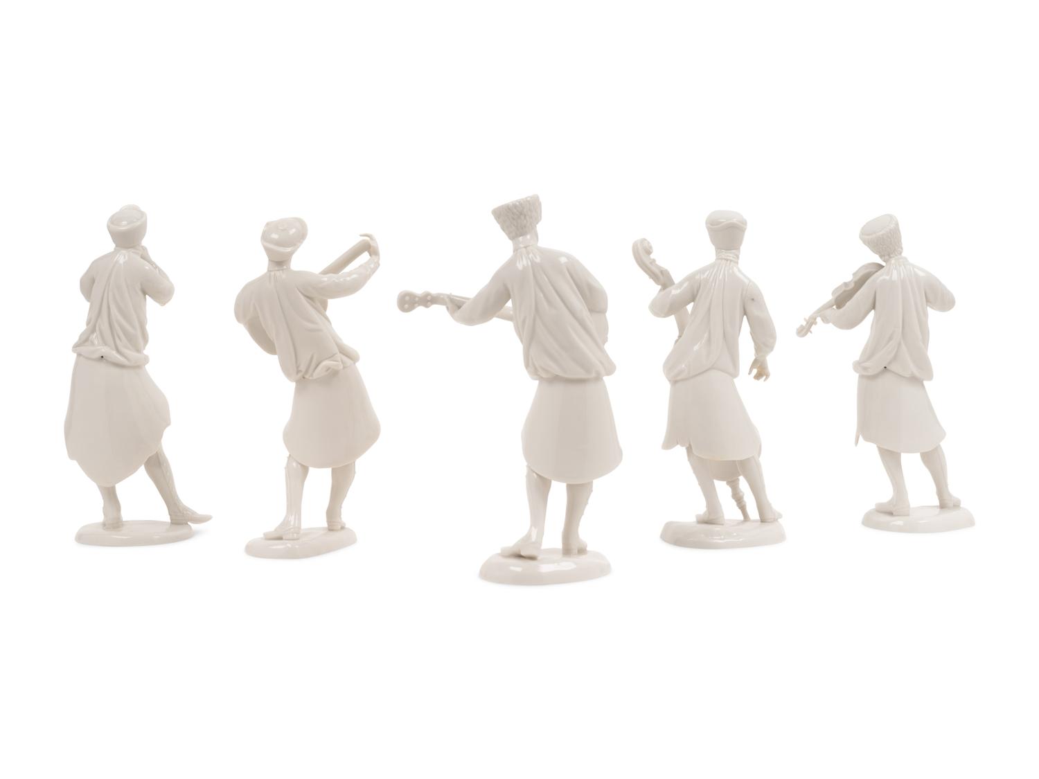 A Set of Five Nymphenburg Porcelain Musicians
