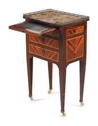 A Louis XVI Style Marble-Top Side Table