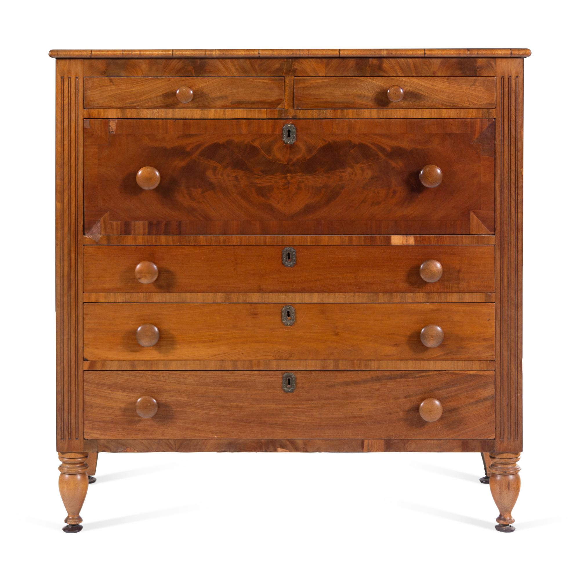 A Classical Mahogany and Maple Butler's Chest