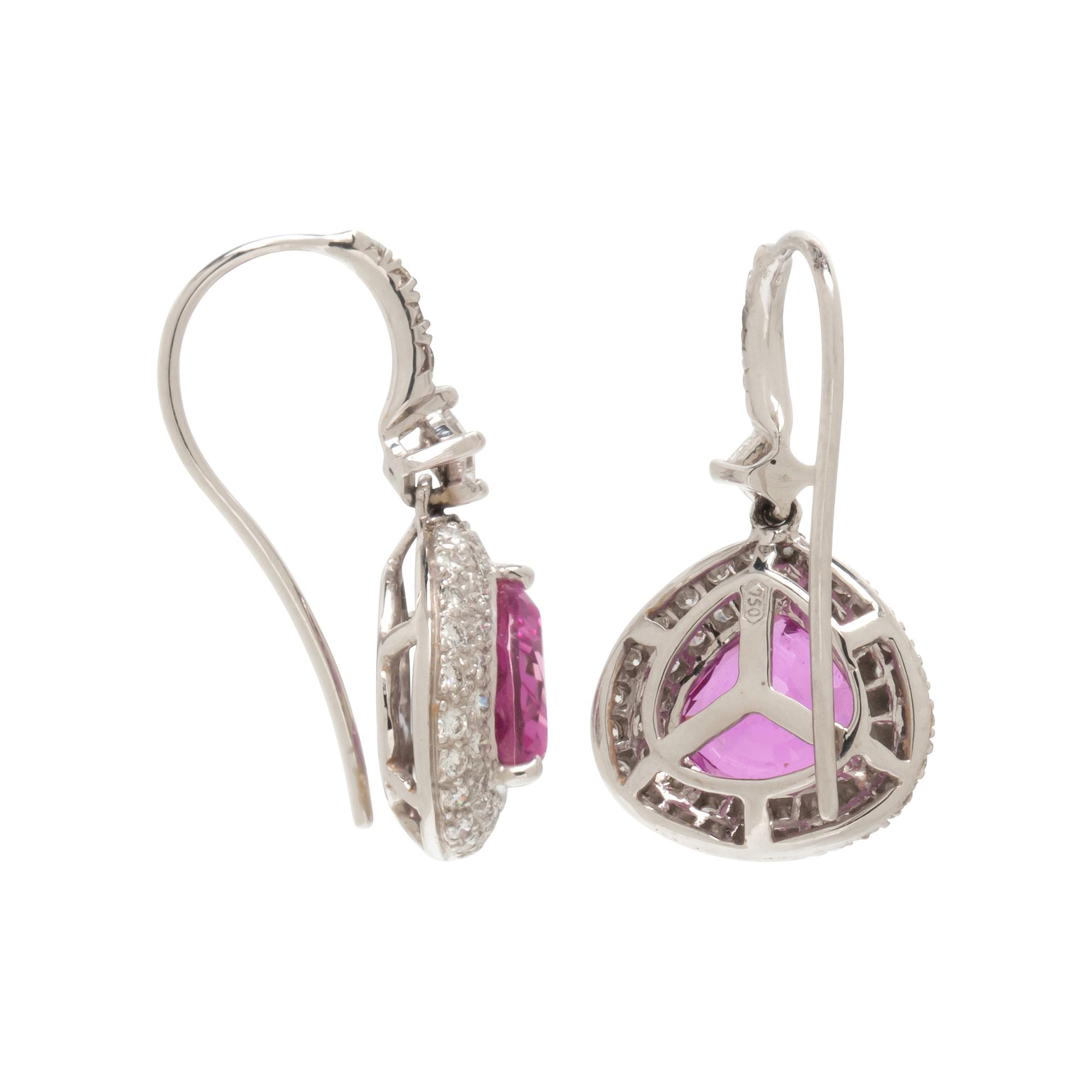 PINK SAPPHIRE AND DIAMOND EARRINGS