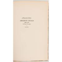 Abraham Lincoln: 1809-1858 by Albert J. Beveridge, Scarce Manuscript Edition in Four Volumes