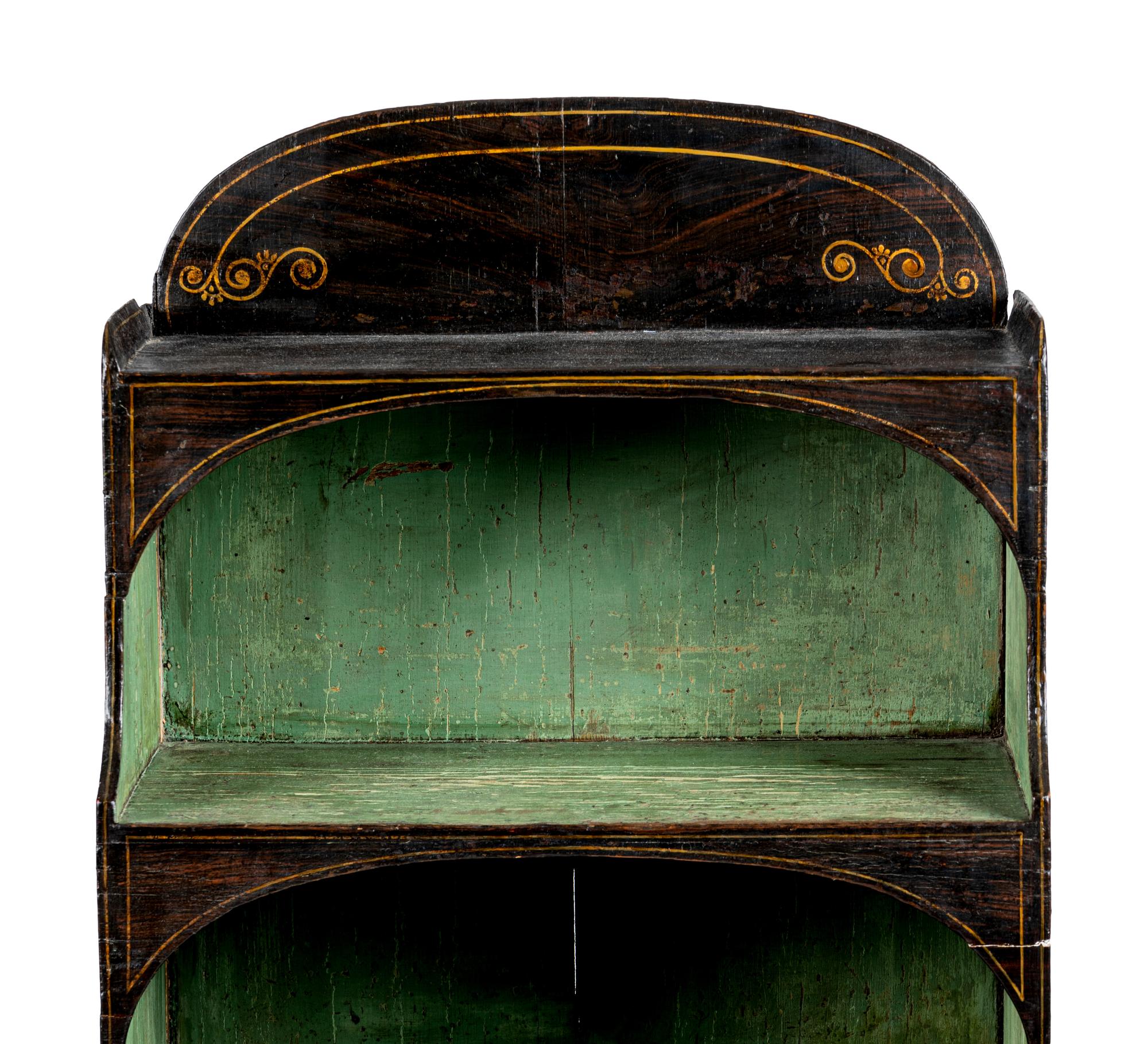 A Late Regency Rosewood Grain-Painted Etagère