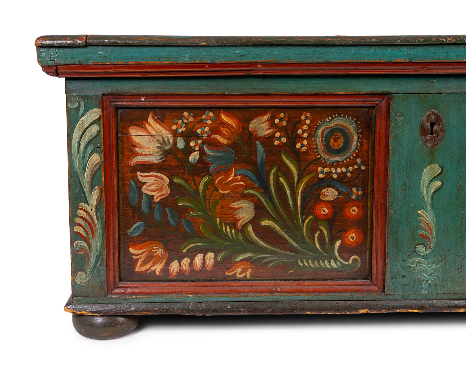 A Northern European Painted Chest — 19TH/20TH CENTURY