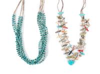 Two Southwestern Necklaces Length of largest 27 inches