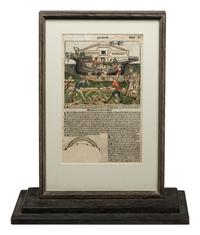 [LEAVES -- INCUNABULA] -- [SCHEDEL, Hartmann]. Two Incunabula leaves with hand-coloring from the Liber Chonicarum , or Nuremberg Chronicle . [Nuremberg, 1493].