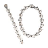 GEORG JENSEN, STERLING SILVER TULIP NECKLACE AND BRACELET