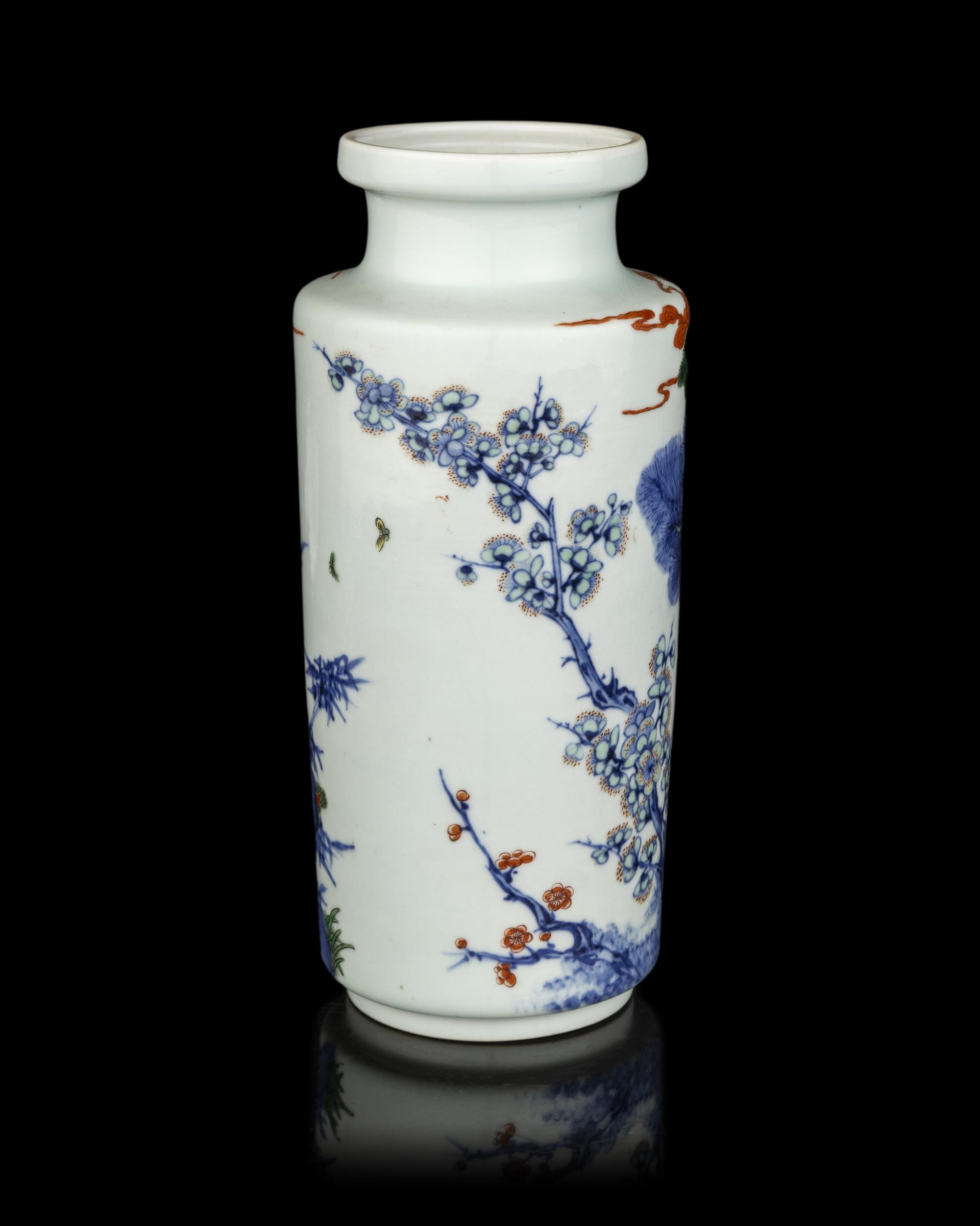 A Chinese Underglaze Red and Wucai Decorated Porcelain Vase