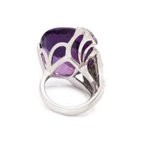 AMETHYST, DIAMOND, AND WHITE GOLD BUTTERFLY RING