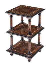 A North Italian Bone Inlaid Walnut Side Table
