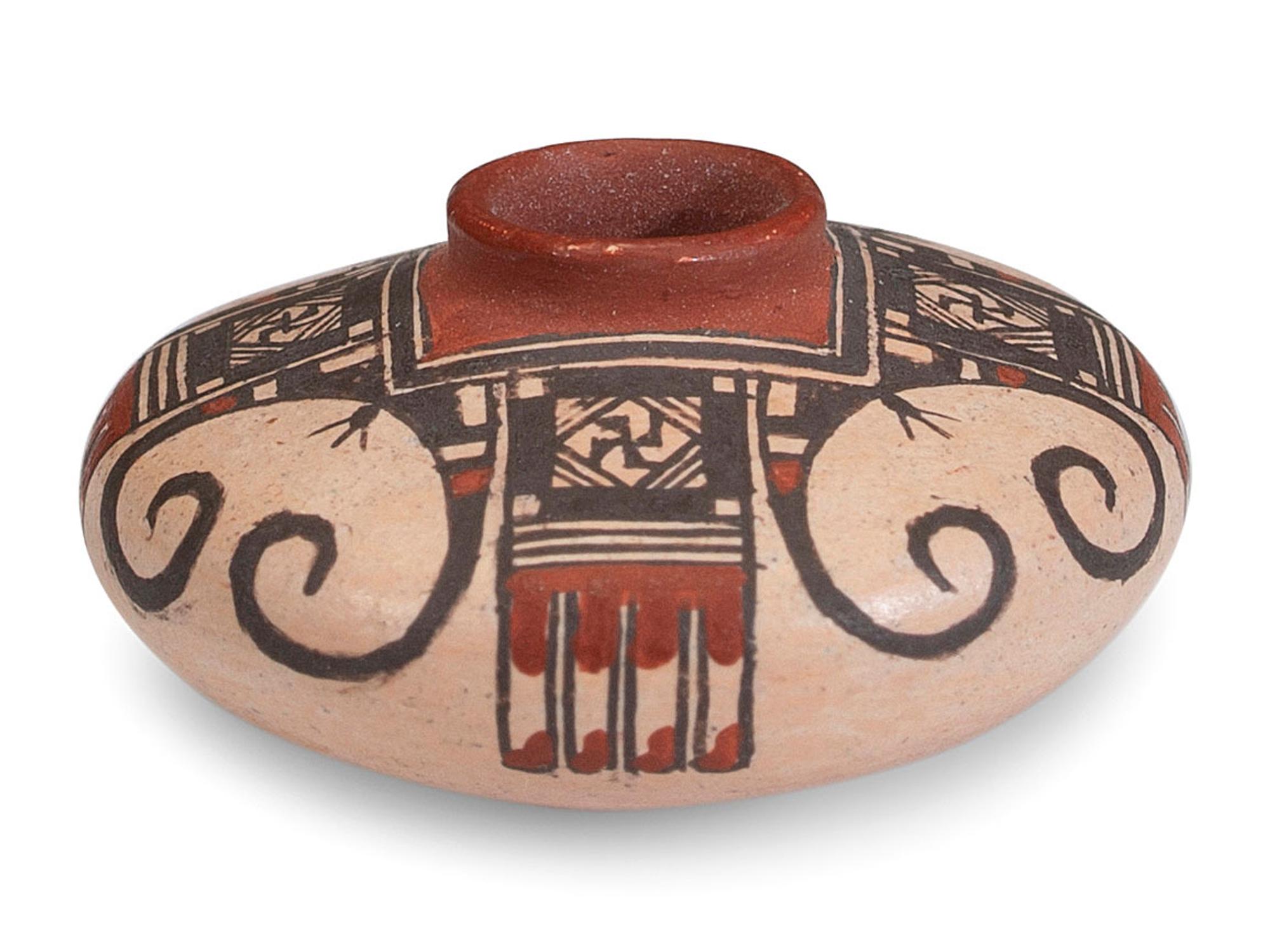 Collection of Miniature Pueblo Pottery and Navajo Textiles / Rugs
