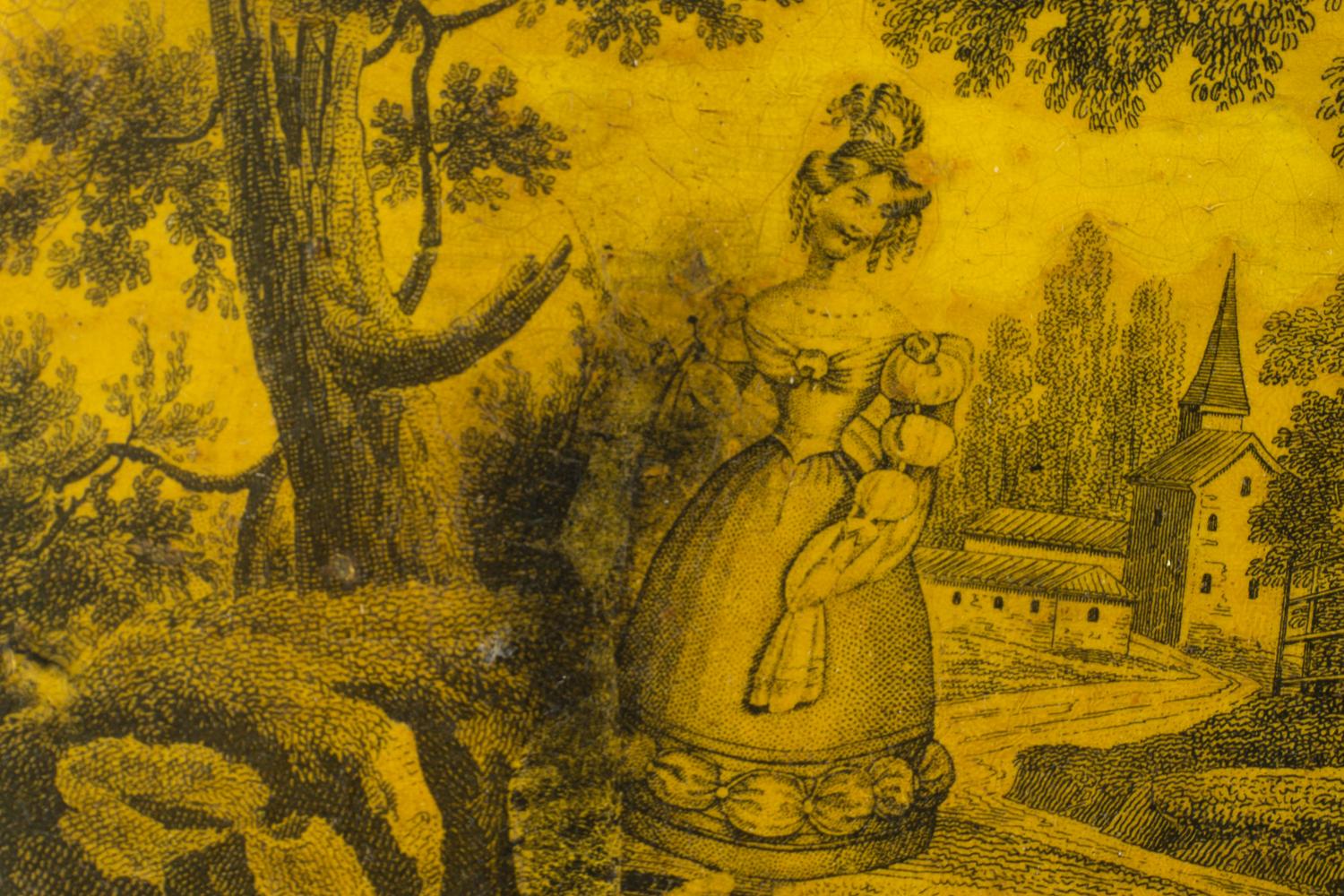 A Group of Yellow Tole Decorative Articles