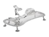 A George II Silver Wick Shears and Tray