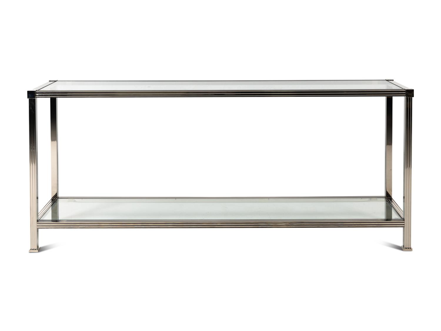 A John Boone Chromed Steel and Glass Console Table