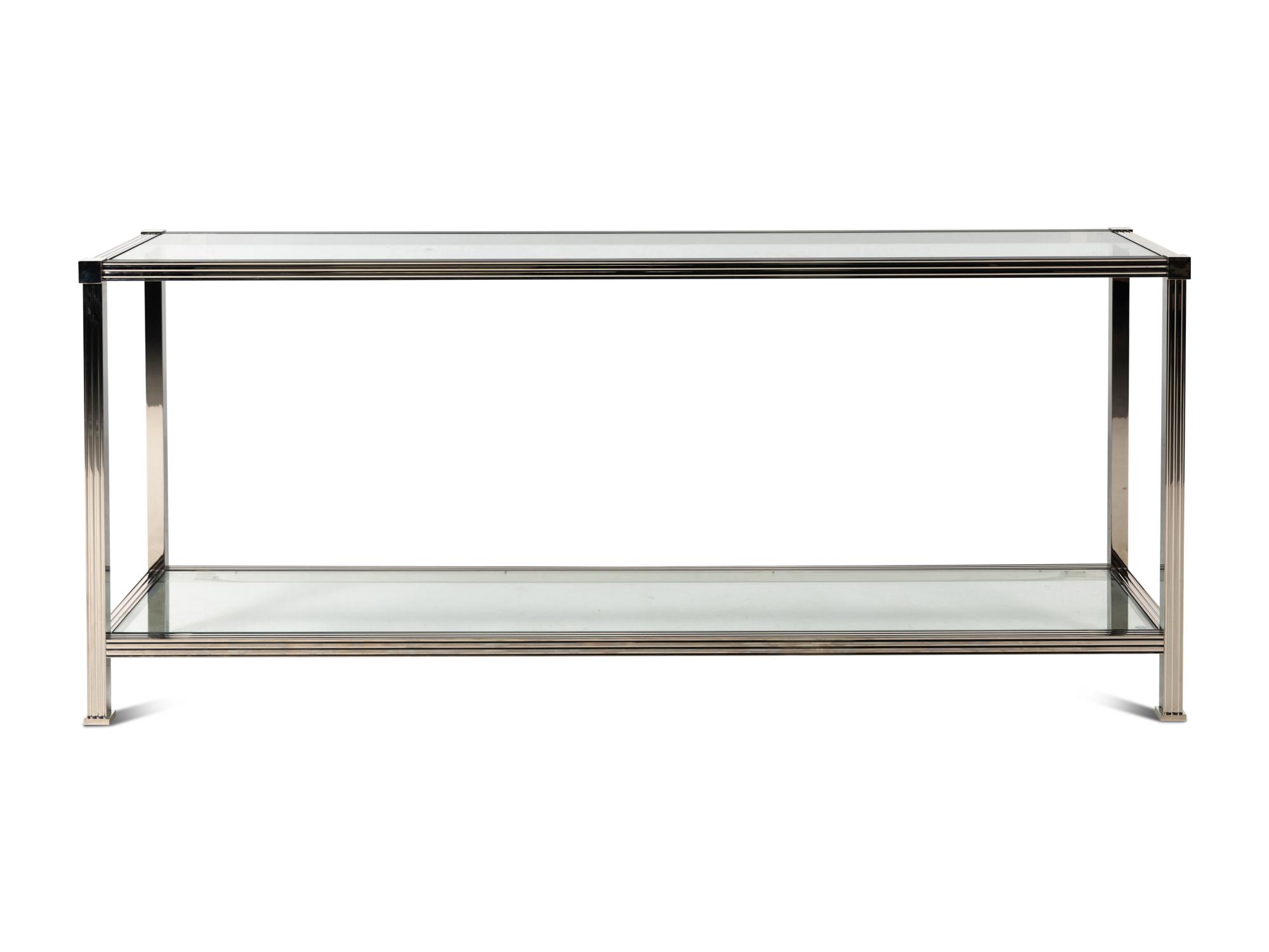 A John Boone Chromed Steel and Glass Console Table