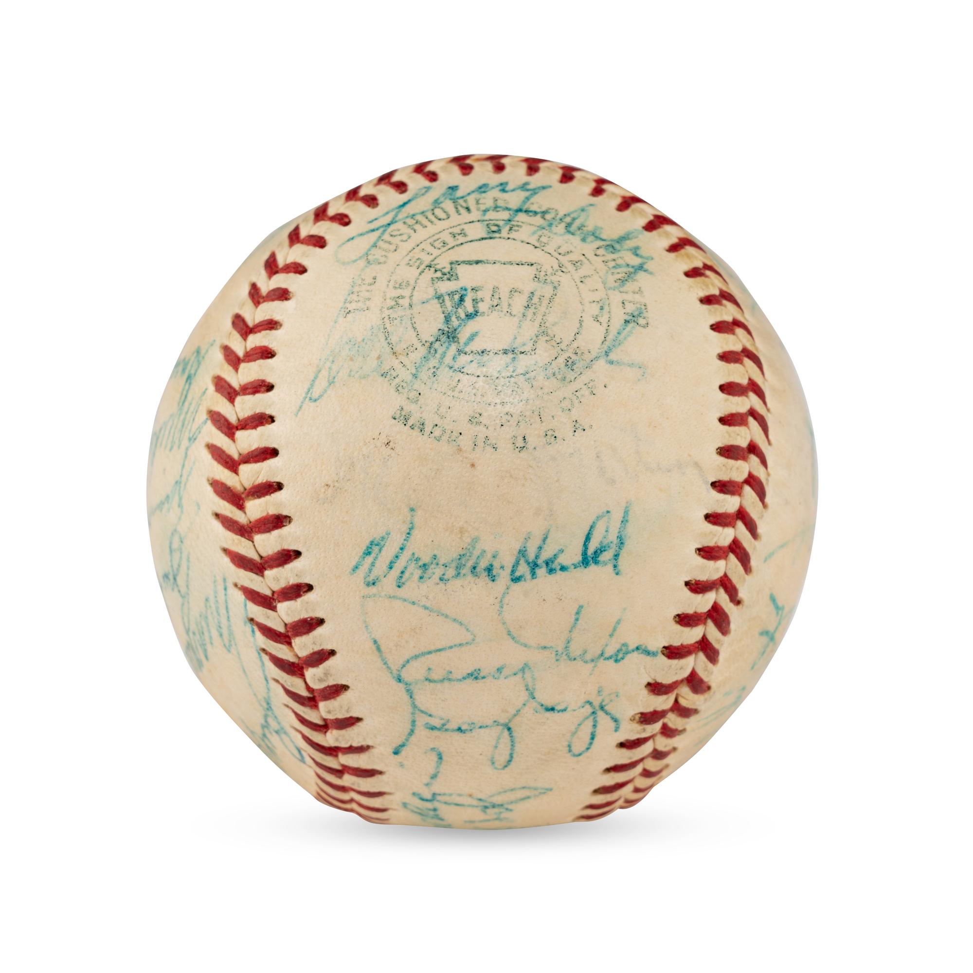 A 1958 Cleveland Indians Team Signed Autograph Baseball