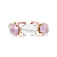 YELLOW GOLD AND MULTIGEM BRACELET AND RING