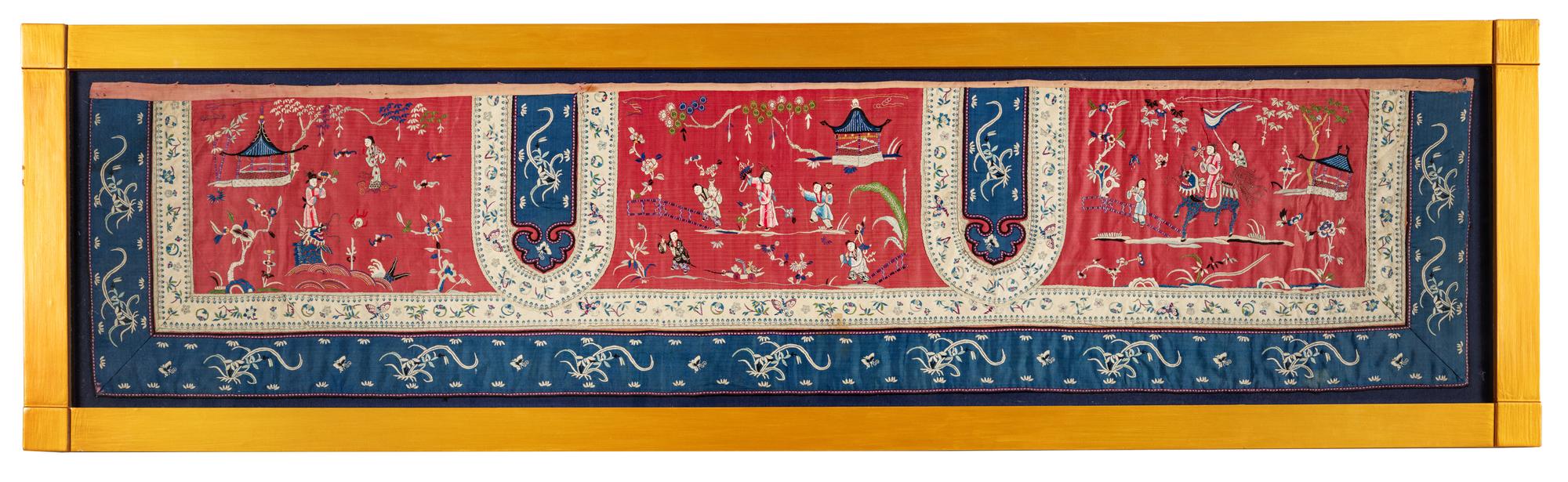 A Chinese Embroidered Silk Panel