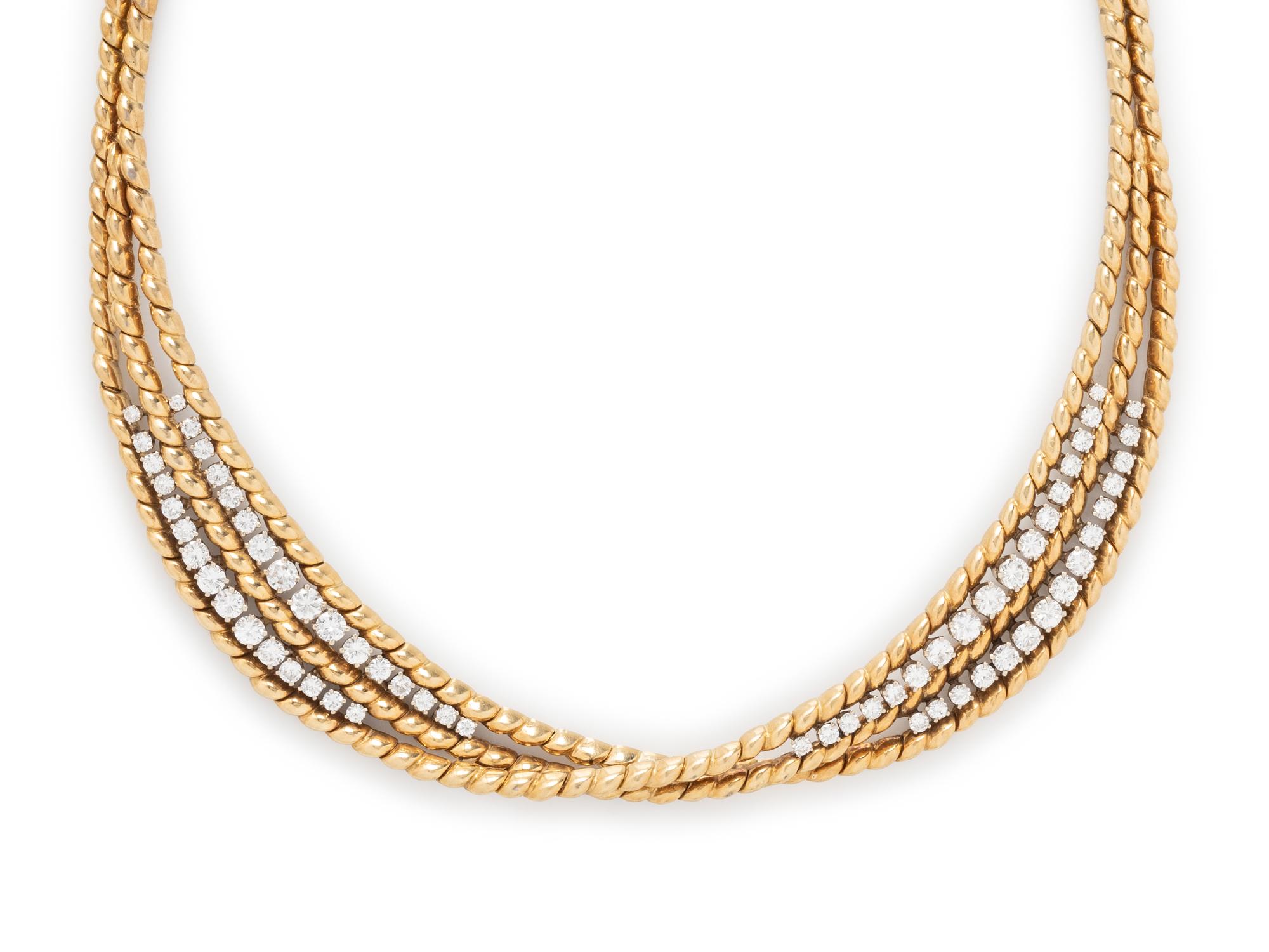 YELLOW GOLD AND DIAMOND NECKLACE