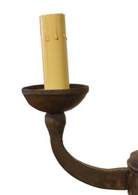 A Wrought Iron Three-Arm Light Fixture by Jose Thenee 13" W x 15" D x 26" H — Argentina, Circa 1930