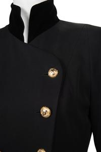 Chanel Double-Breasted Skirt Ensemble Trimmed with Velvet, 1980-90s