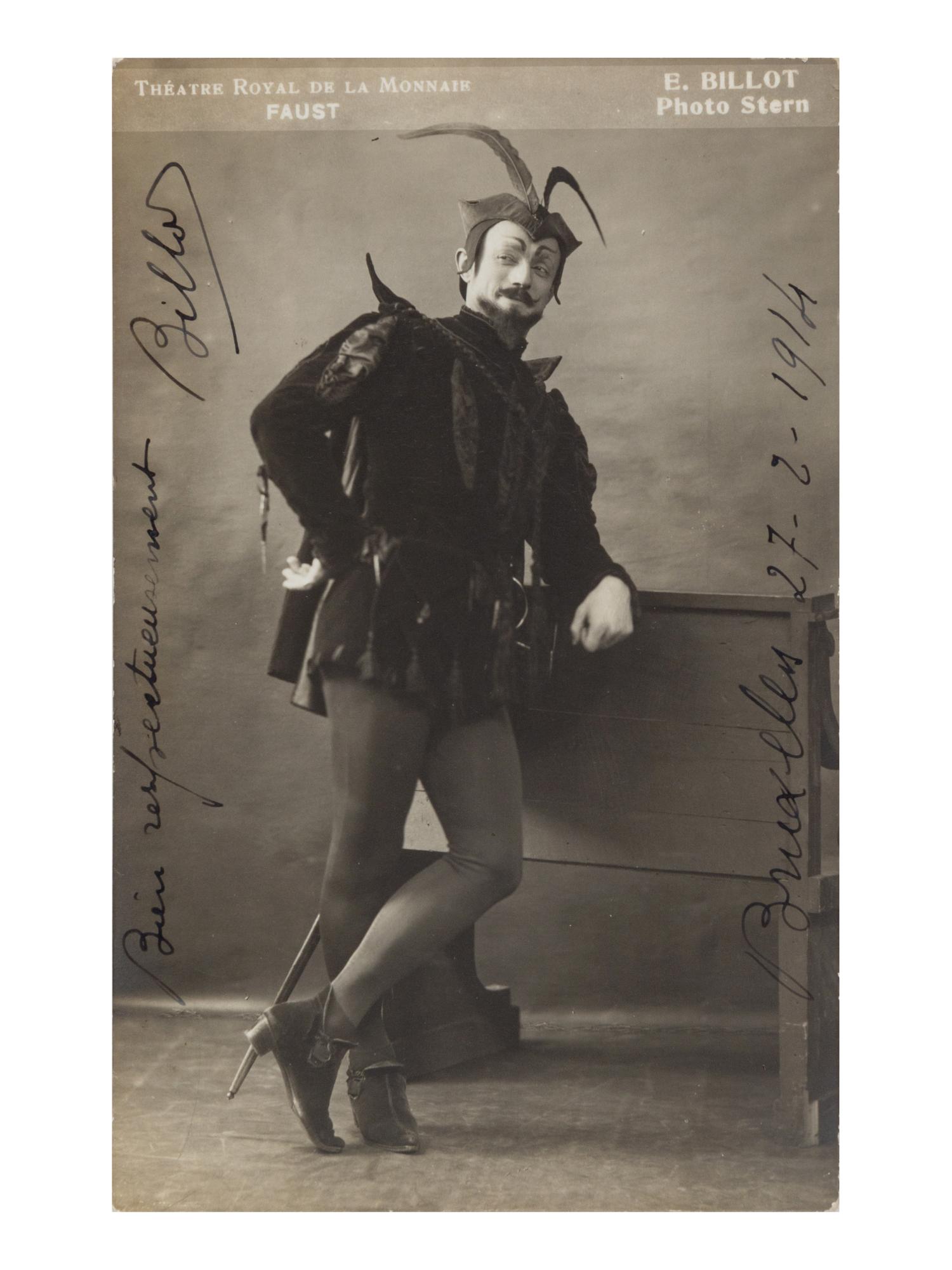 [20TH-CENTURY OPERA SINGERS]. A group of 5 signed photographs or photographic postcards of opera singers from the 1910s, comprising images of: