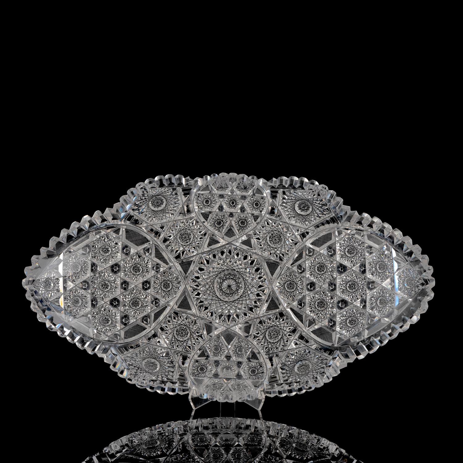 A Brilliant-Period Cut Glass Ice Cream Tray