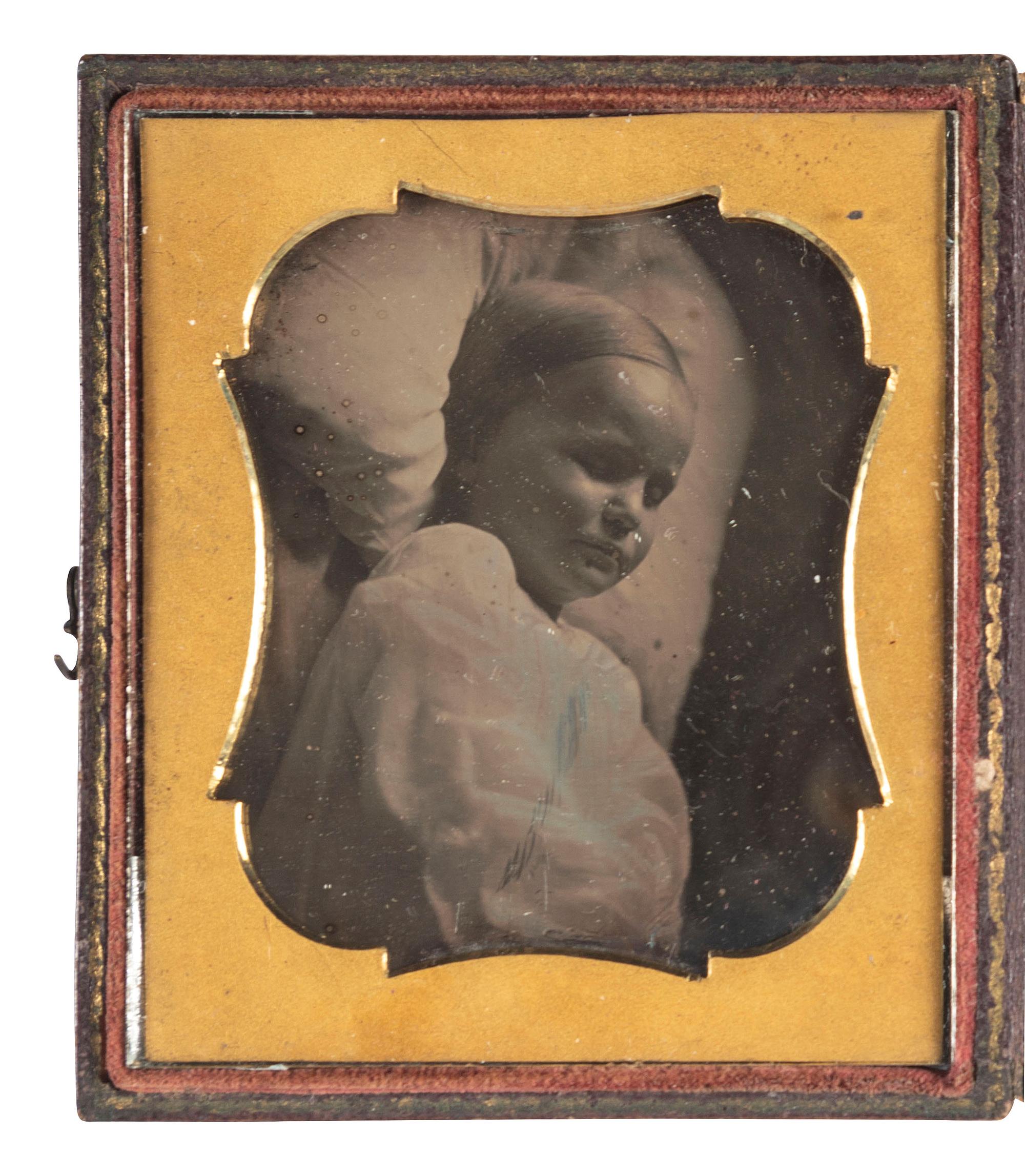[EARLY PHOTOGRAPHY]. A pair of postmortem daguerreotypes of young children, comprising: