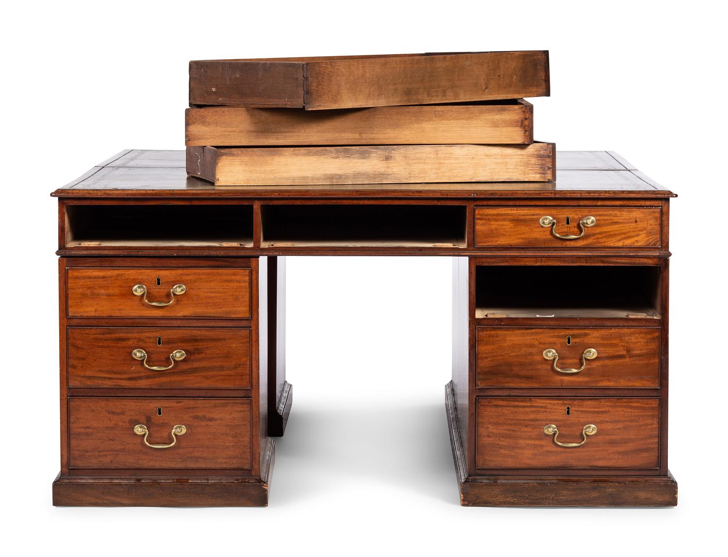 A George III Mahogany Double Partners Desk