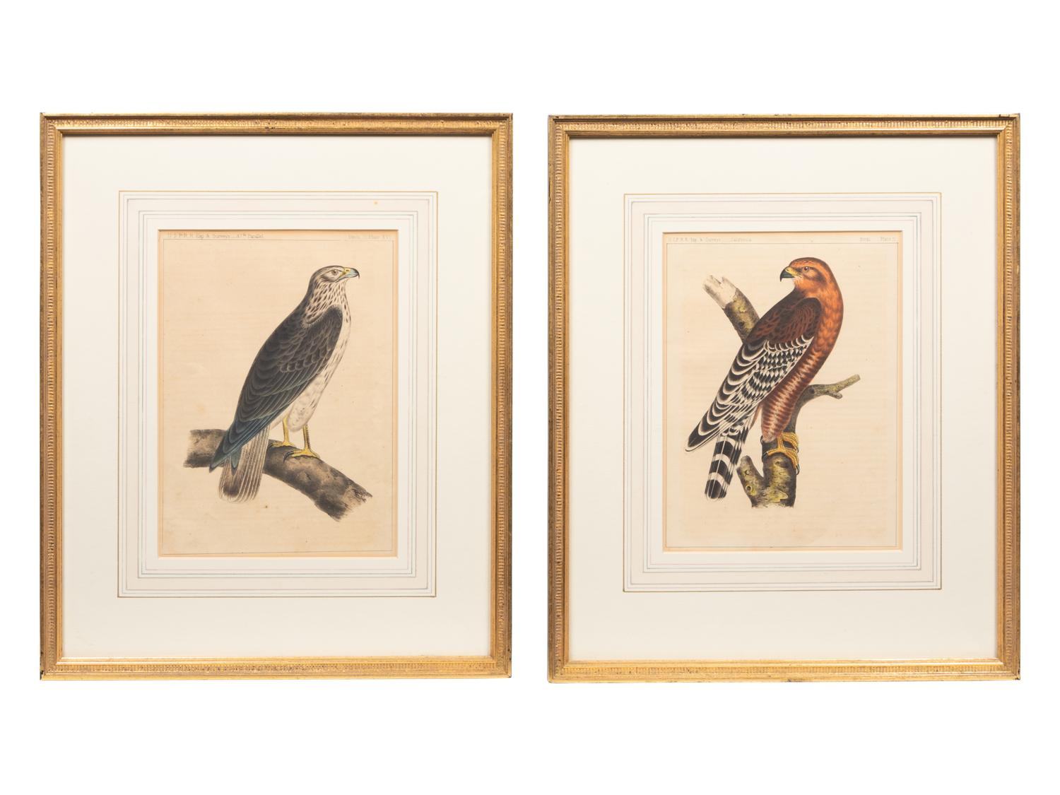 A Set of Six Hand-Colored Pacific Raiload Survey Falcon Engravings