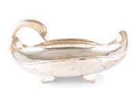 A Mexican Silver Swan Center Bowl