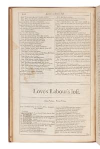SHAKESPEARE, William (1564-1616). A group of 6 plays [extracted from: THE FOURTH FOLIO. London: H. Herringman, E. Brewster, and R. Bentley, 1685].