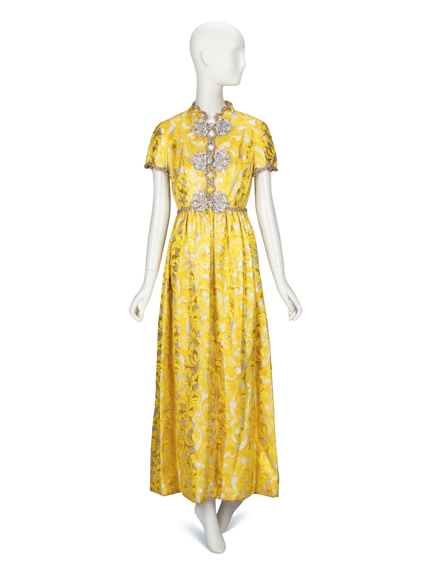 Oscar de la Renta, Yellow Brocade Gown, 1968