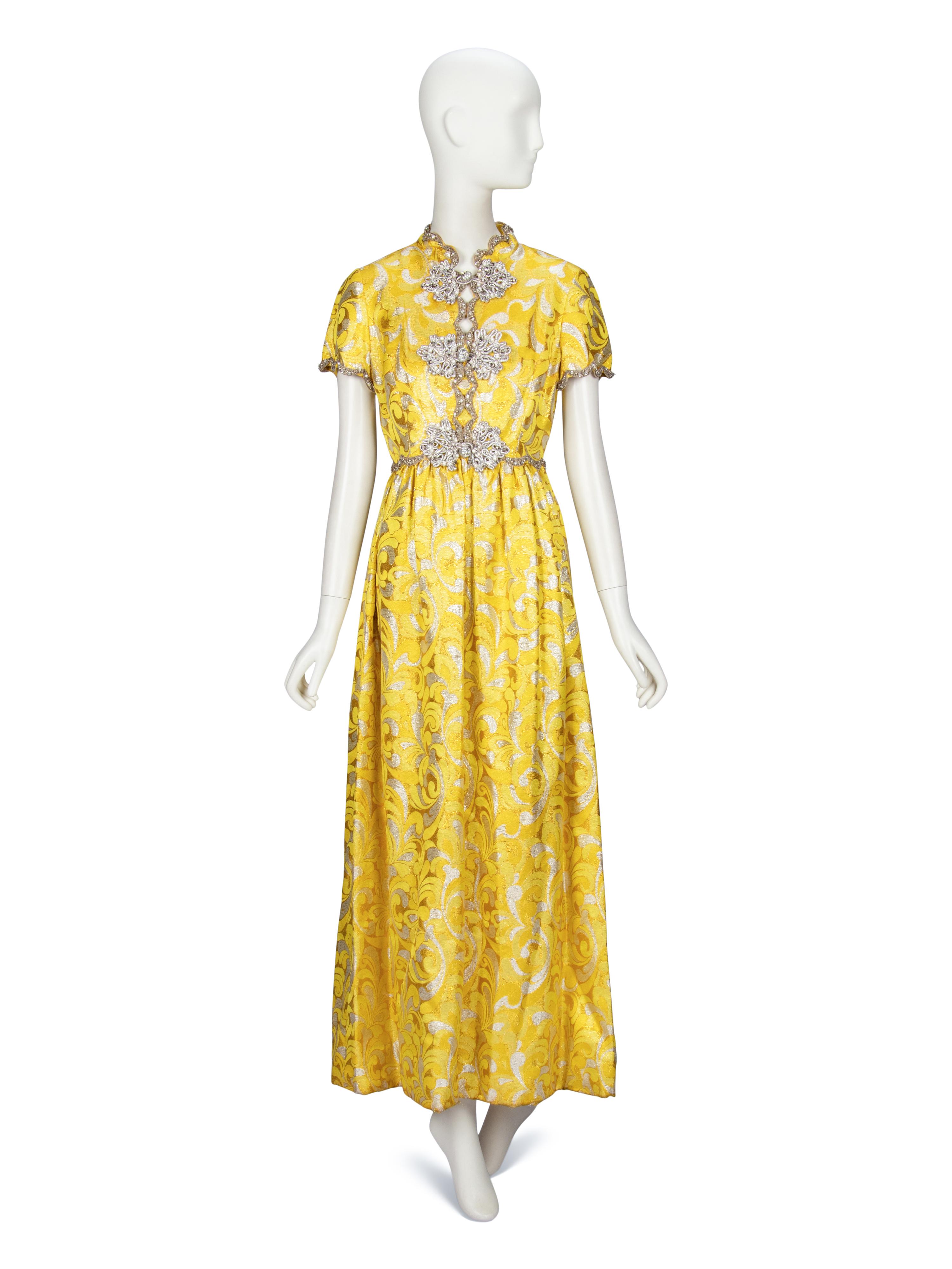 Oscar de la Renta, Yellow Brocade Gown, 1968