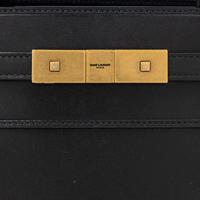 SAINT LAURENT, BLACK LEATHER MANHATTAN BAG