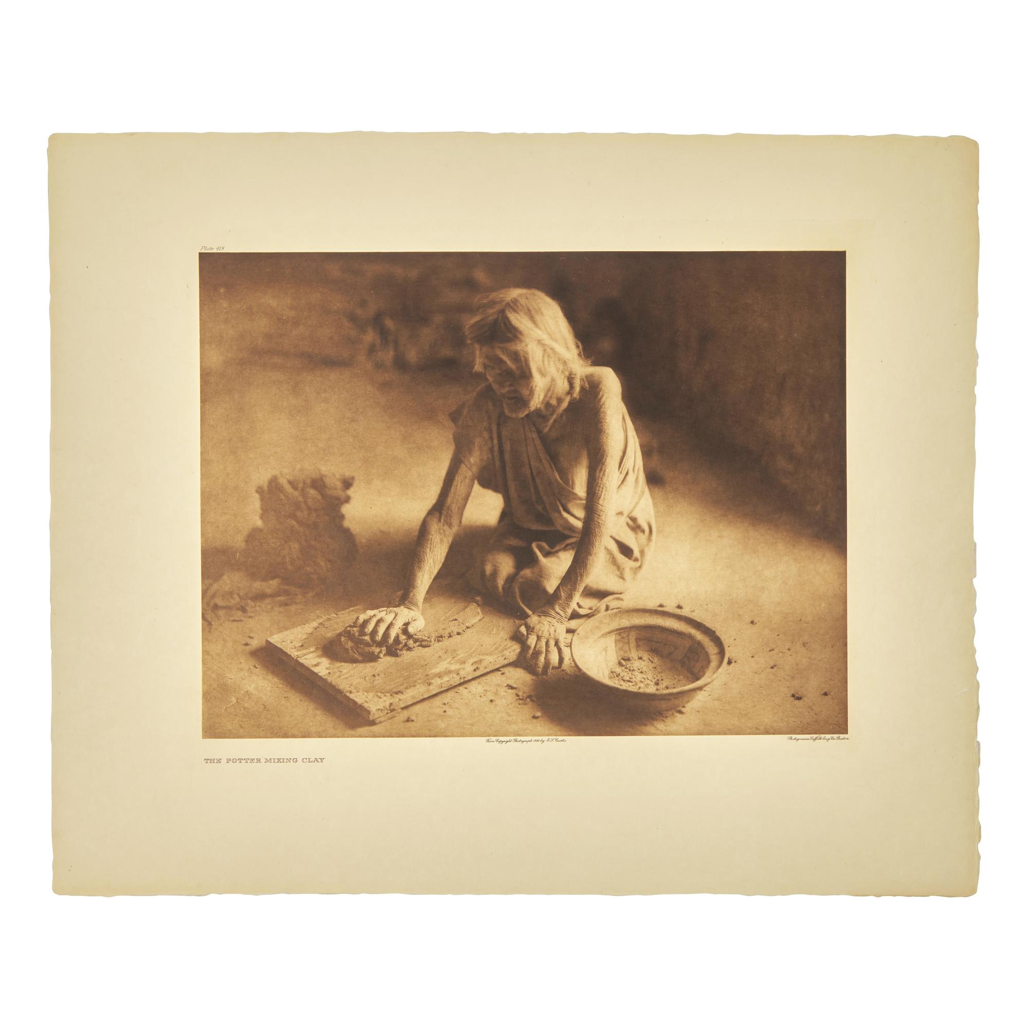 Edward Curtis (American, 1868-1952) — The Potter Mixing Clay Plate 419