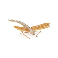 BICOLOR GOLD AND DIAMOND DRAGONFLY BROOCH