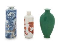 Three Porcelain Snuff Bottles