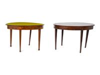 Two George III Mahogany Demi-lune Flip-Top Games Tables — EARLY 19TH CENTURY