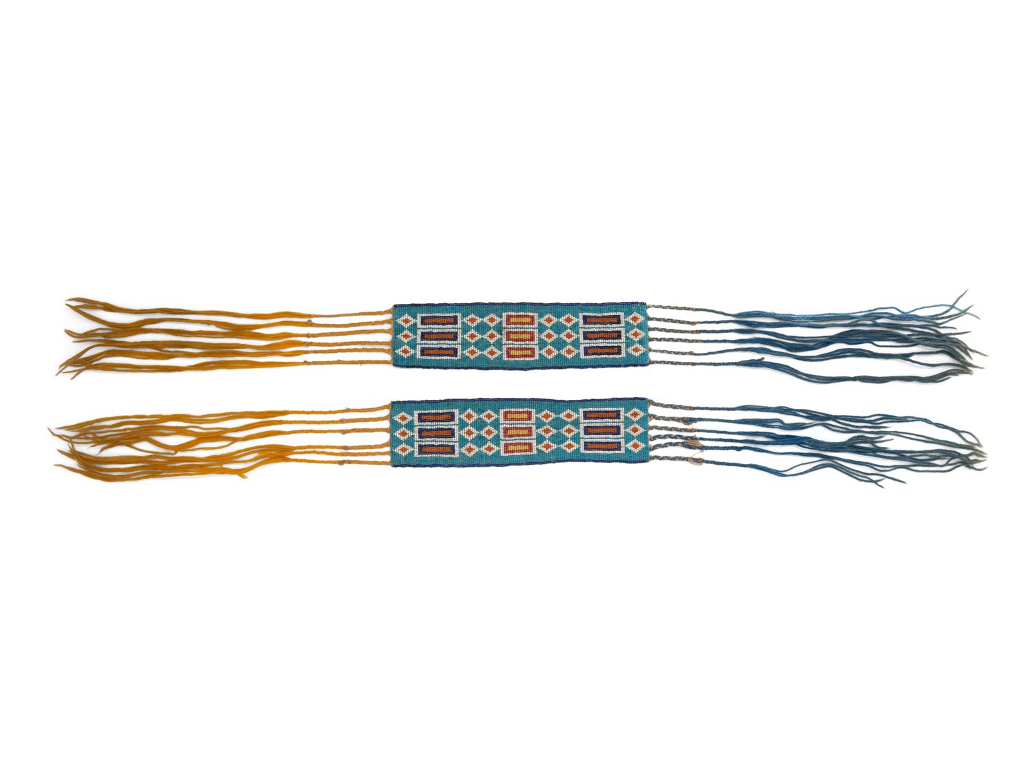 Pair of Potawatomi Loom Beaded Garters