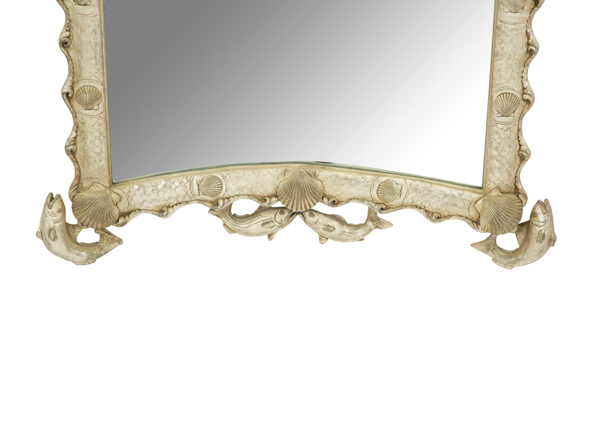 A Contemporary Grotto Style Silvered Wood Mirror