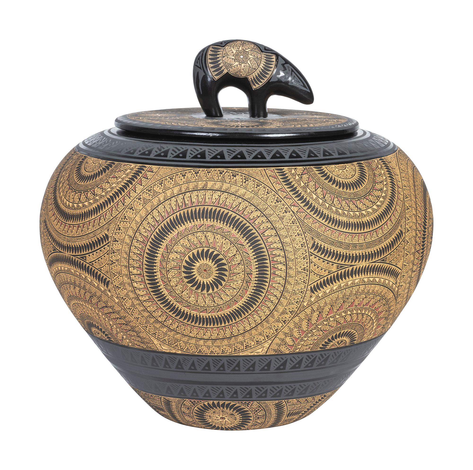 Lidded Pottery Vase