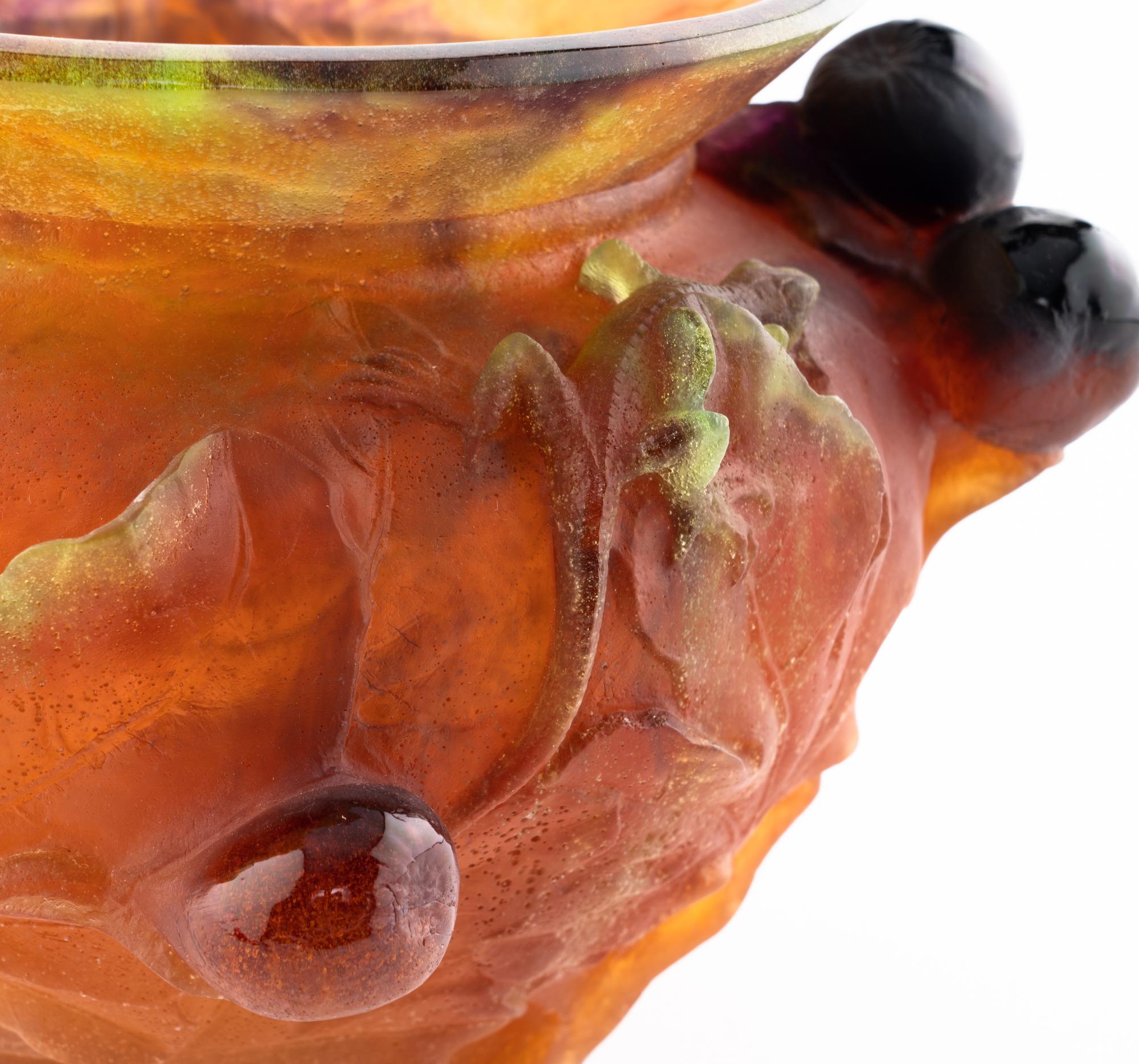 A Daum Les Figues Pâte-de-Verre Vase